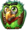 Green bird character