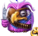Purple bird character