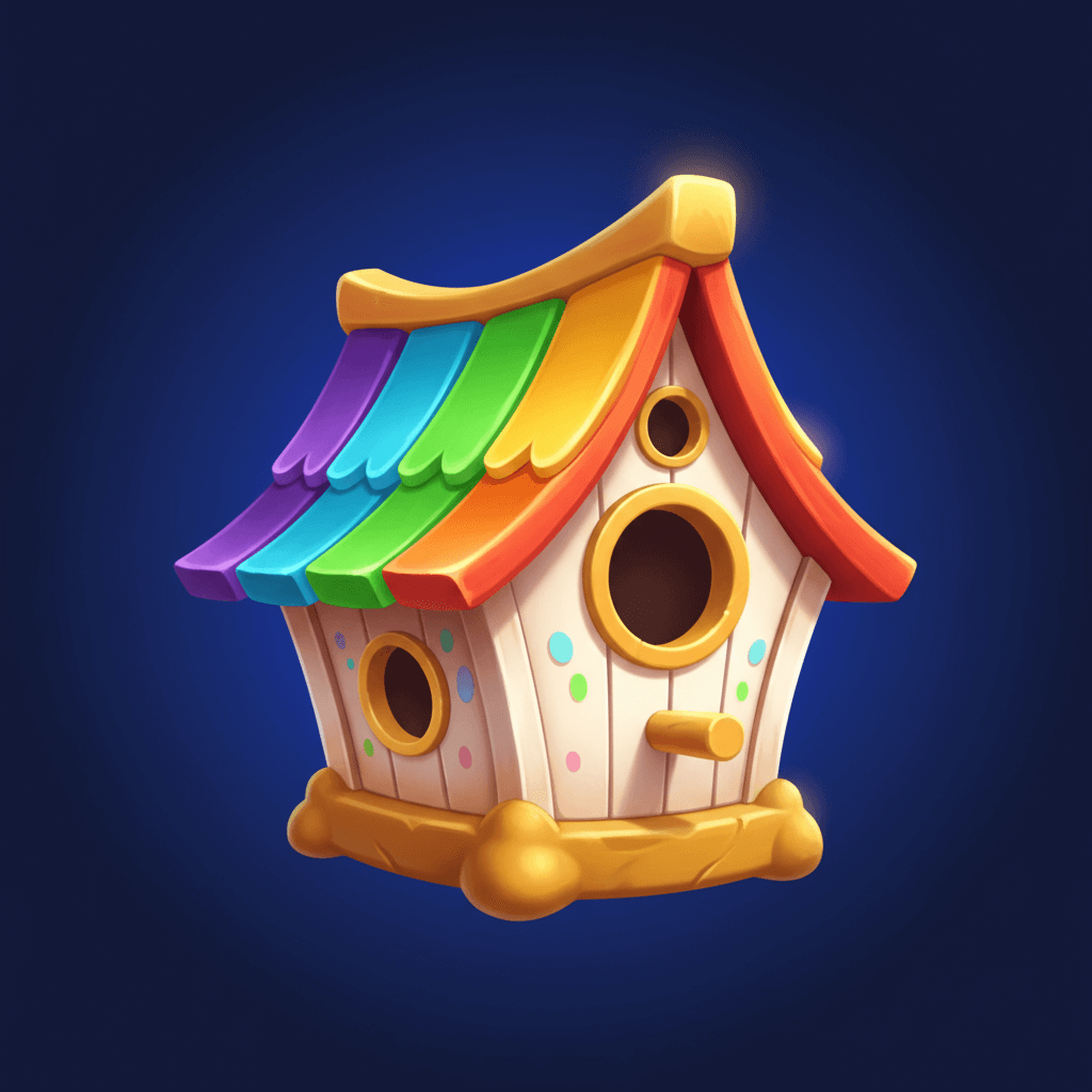 Birdhouse with rainbow roof