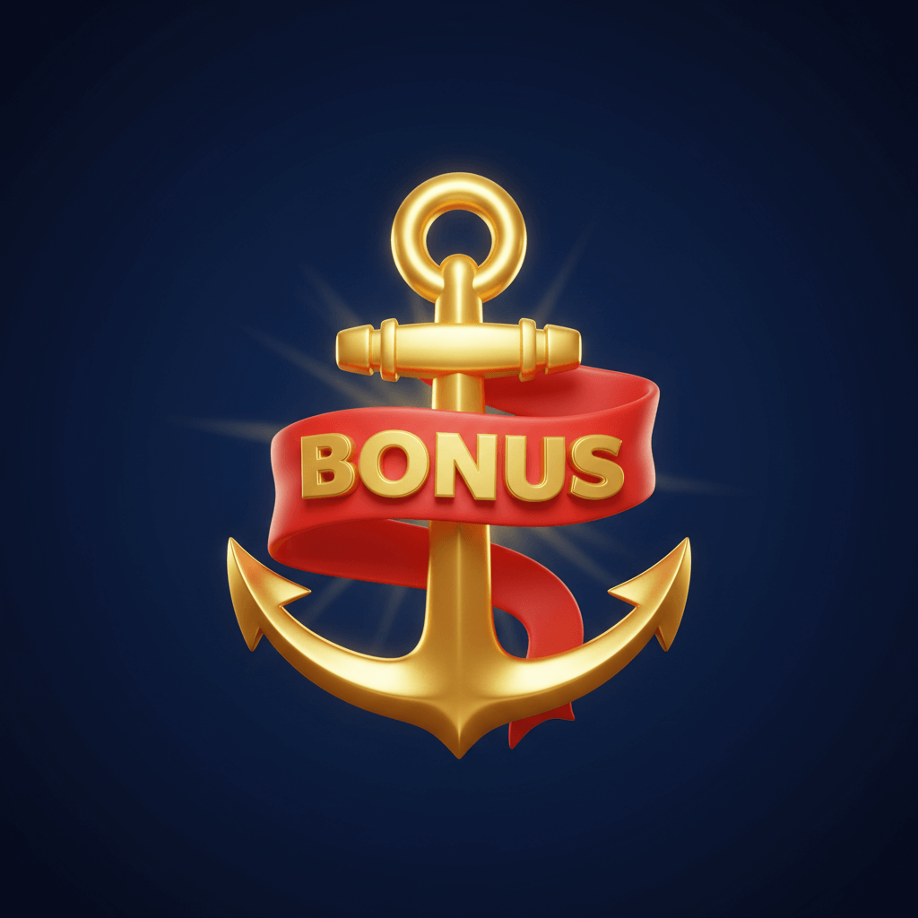 Bonus symbol - golden anchor with red ribbon