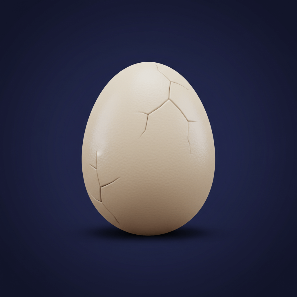 Egg with visible cracks