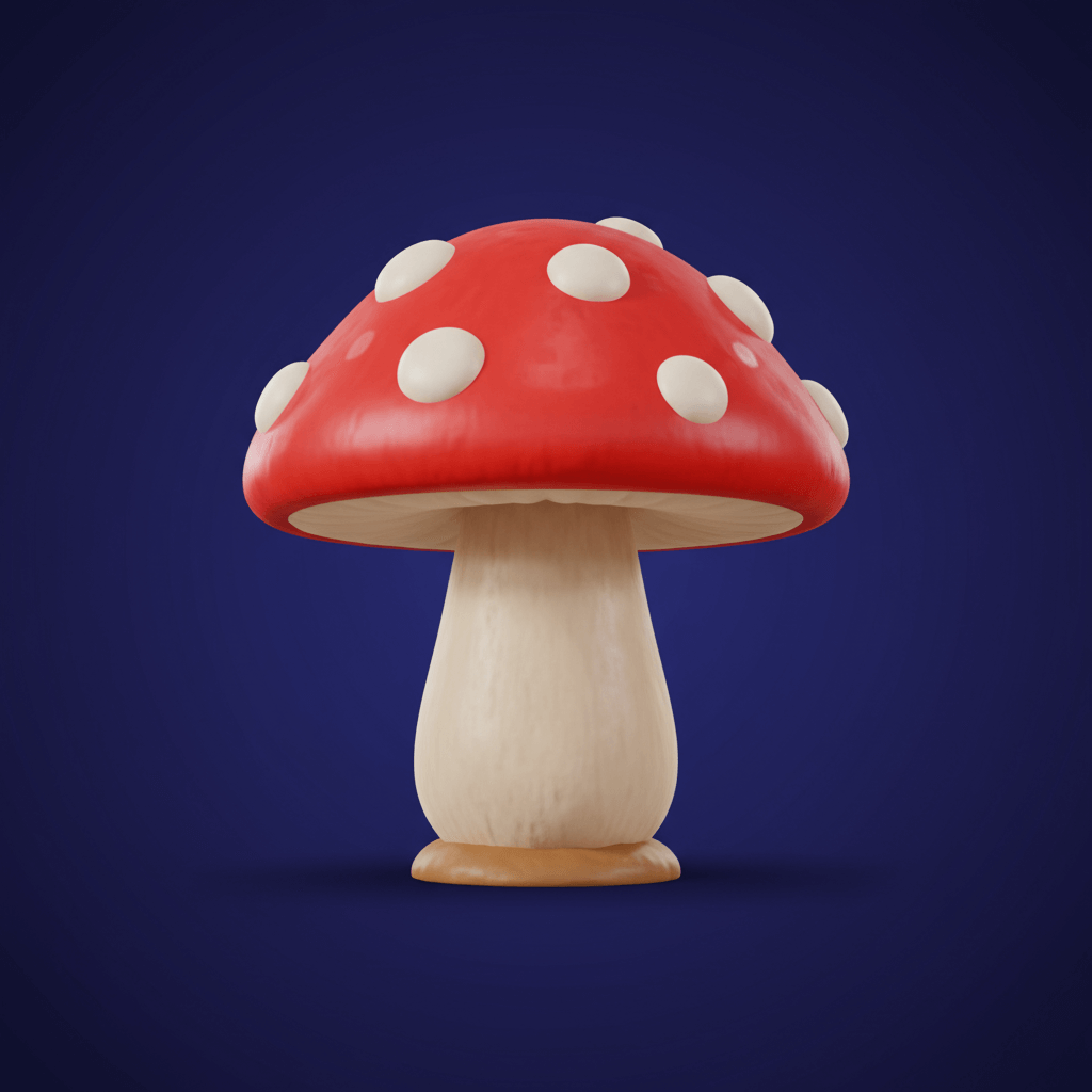 Transform symbol - Red mushroom with white spots