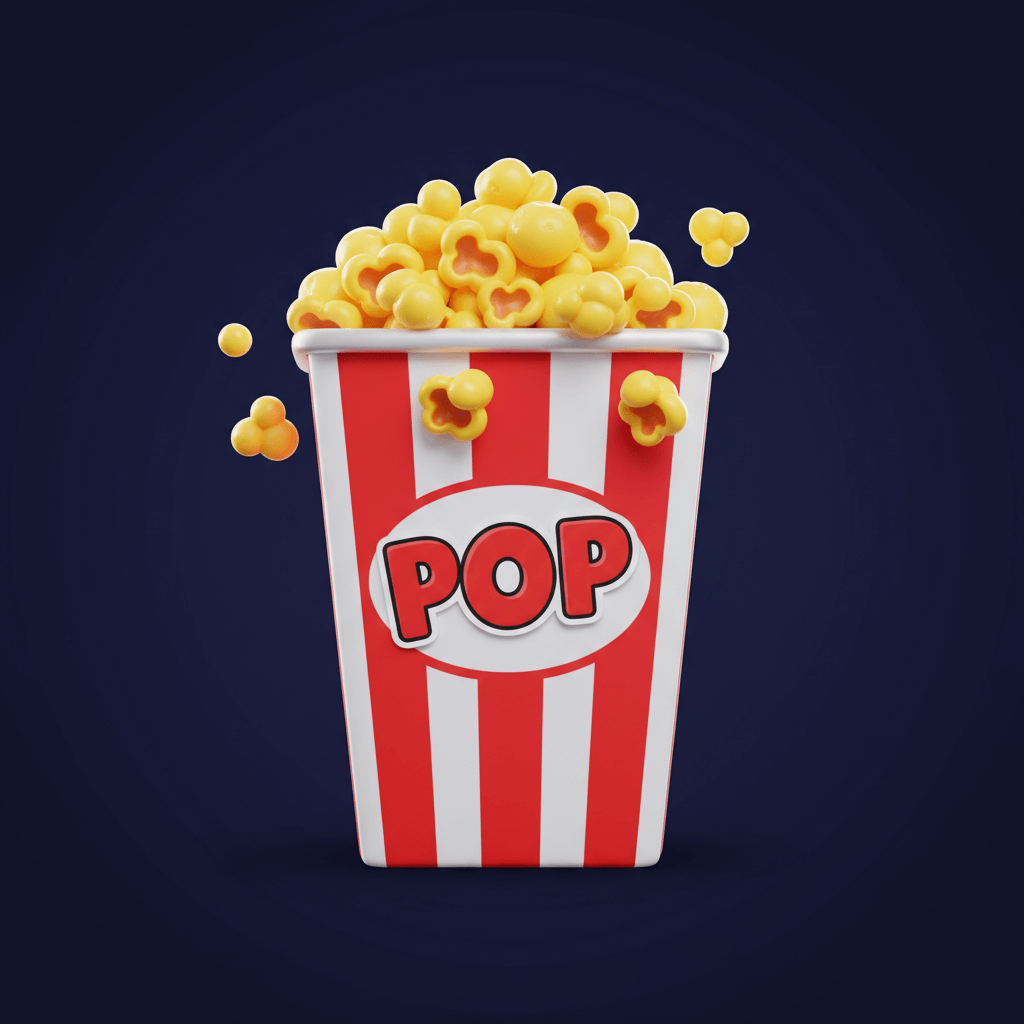 Popcorn in red and white striped container