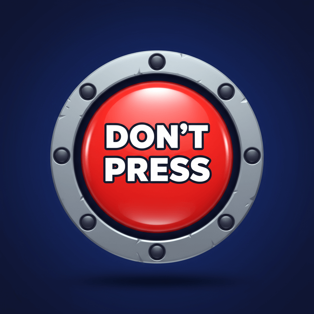 Red button with DON'T PRESS text