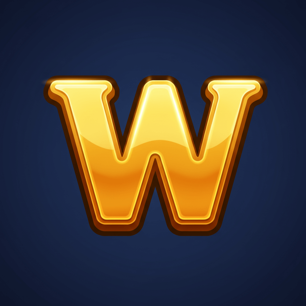 Wild symbol - Golden three-dimensional W