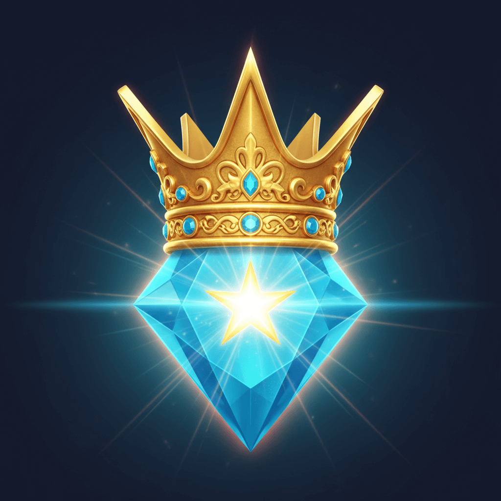 Blue gem level 5 - crown with star