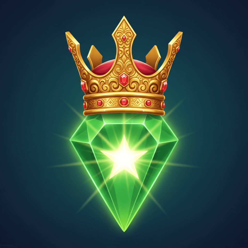 Green gem level 5 - crown with star