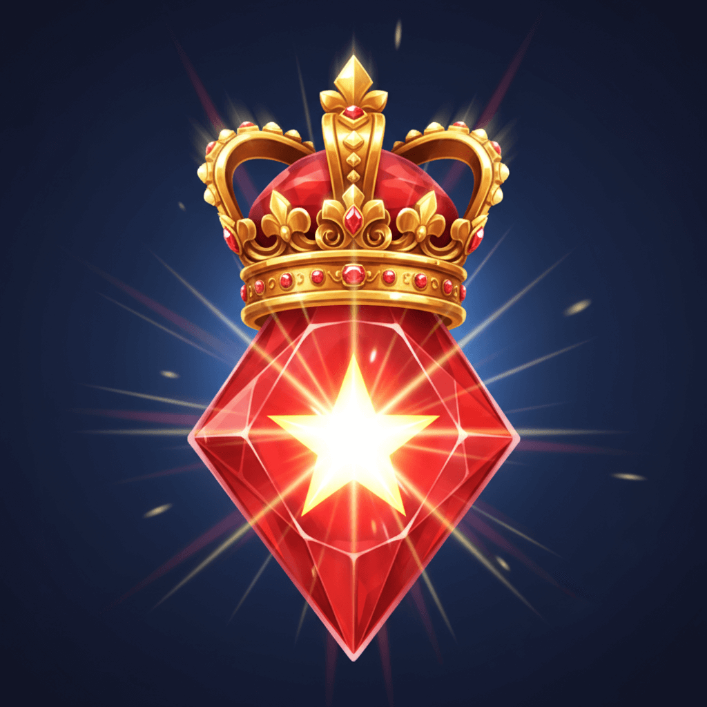 Red gem level 5 - crown with star