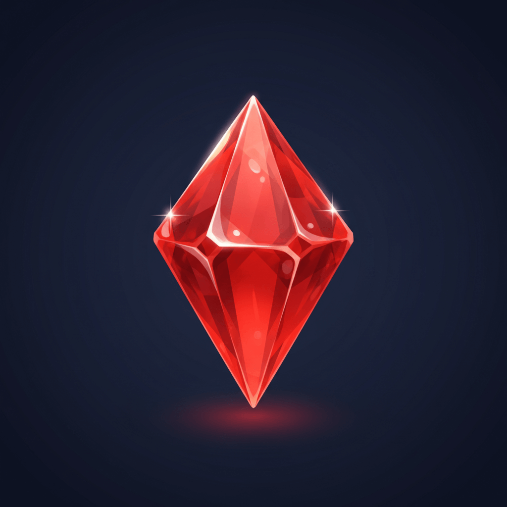 Red gem symbol with crown levels