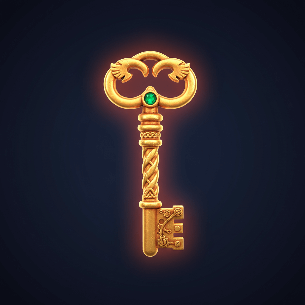 Key symbol - golden key